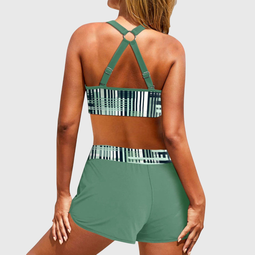 Chloe | Women’s Ribbed High-Waisted Bikini Swimsuit