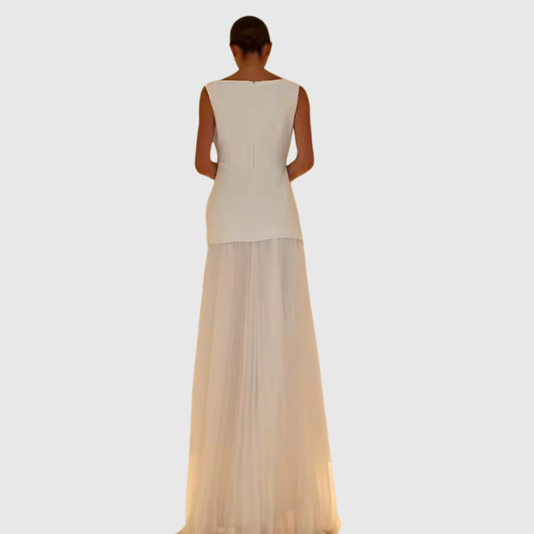 Rowina | Sleeveless Dress With Flowing Pleats