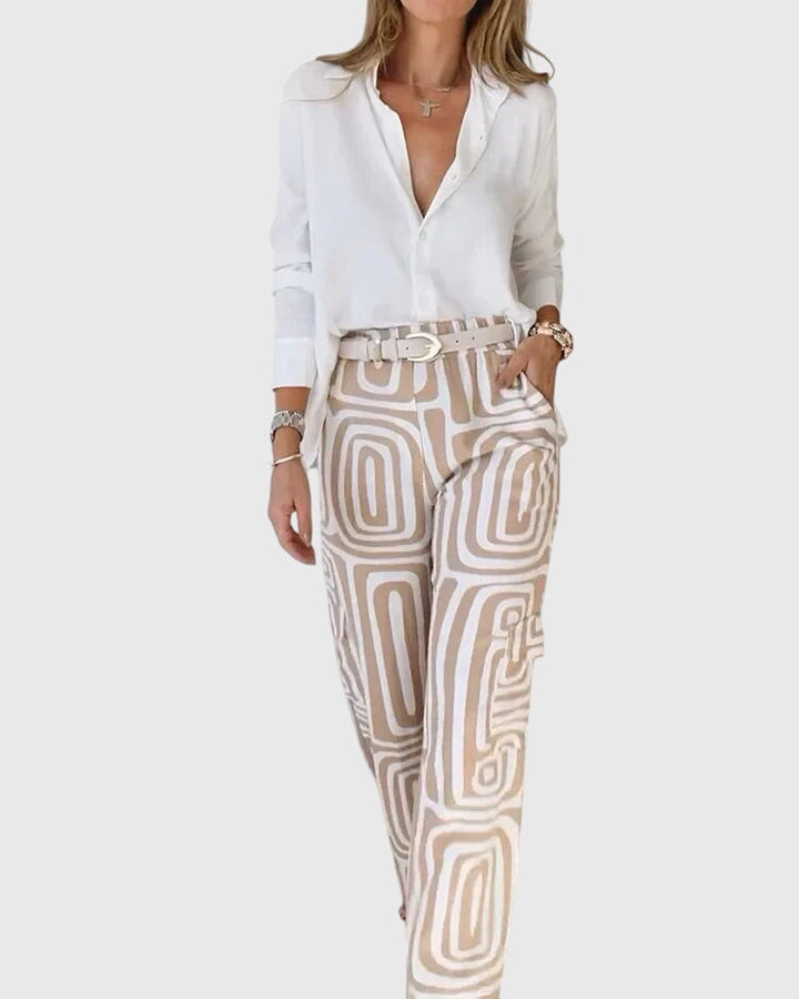 Emilia | Stylish Pants + Free Blouse &amp; Belt