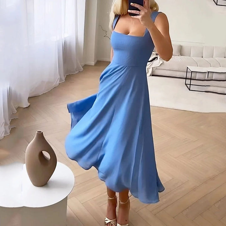 Hannah | Women Wedding Guest Elegant Square Midi Dress