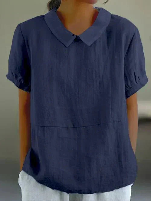 Sophie | Women’s Linen Peter Pan Collar Blouse