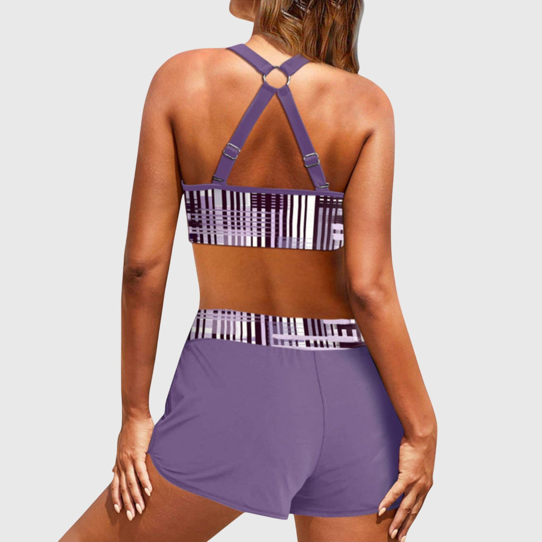 Chloe | Women’s Ribbed High-Waisted Bikini Swimsuit