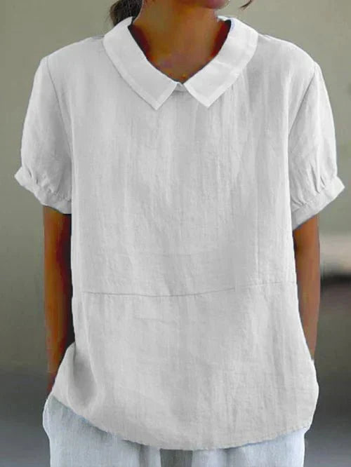 Sophie | Women’s Linen Peter Pan Collar Blouse