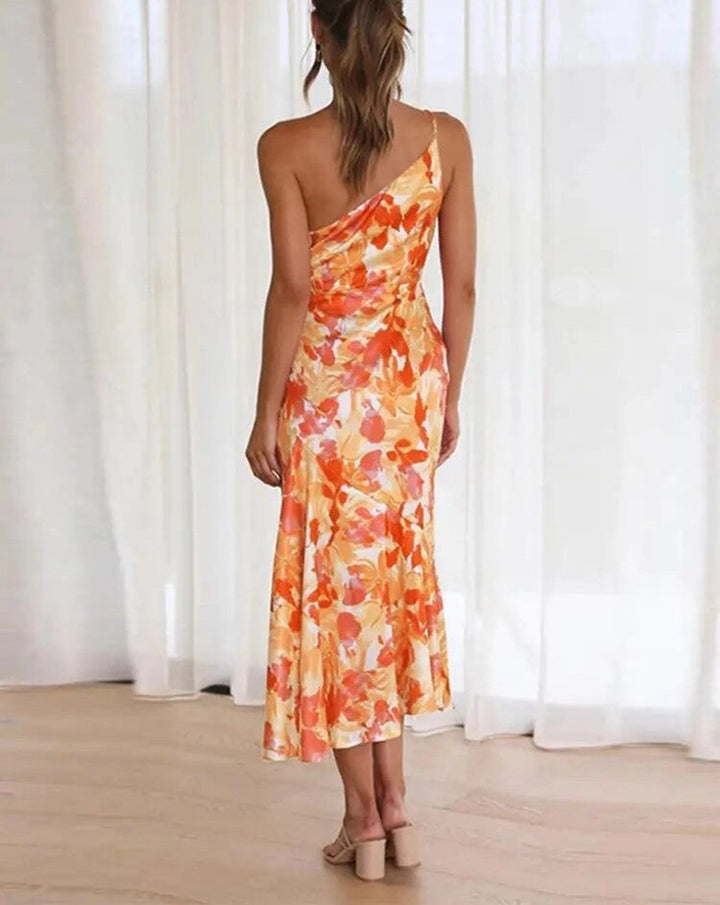 Hailey | Women’s Summer Maxi Dress with Asymmetrical Cut and Floral Pattern