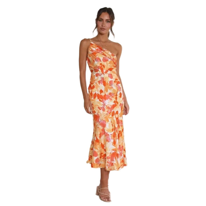 Hailey | Women’s Summer Maxi Dress with Asymmetrical Cut and Floral Pattern