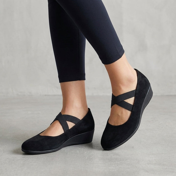 Natalie | Women’s Orthopedic Criss-Cross Strap Wedge Flats