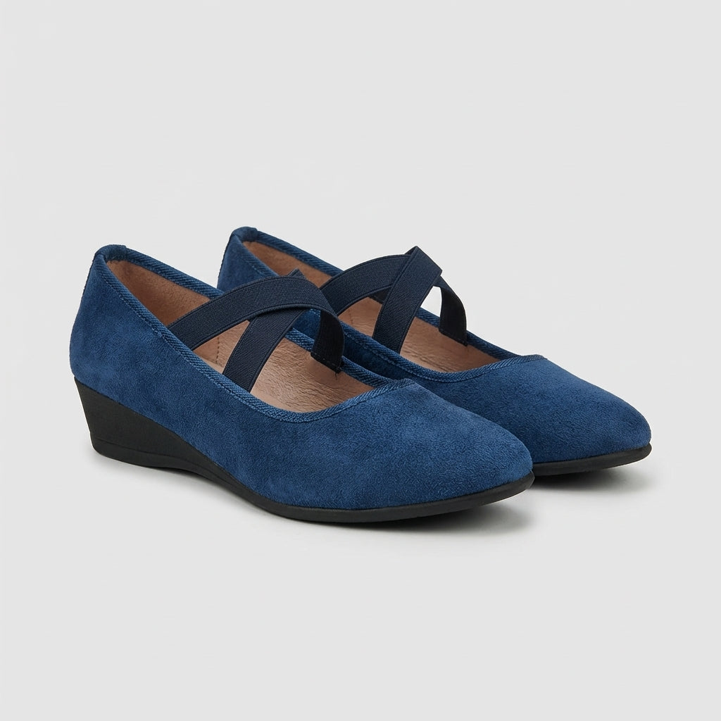 Natalie | Women’s Orthopedic Criss-Cross Strap Wedge Flats