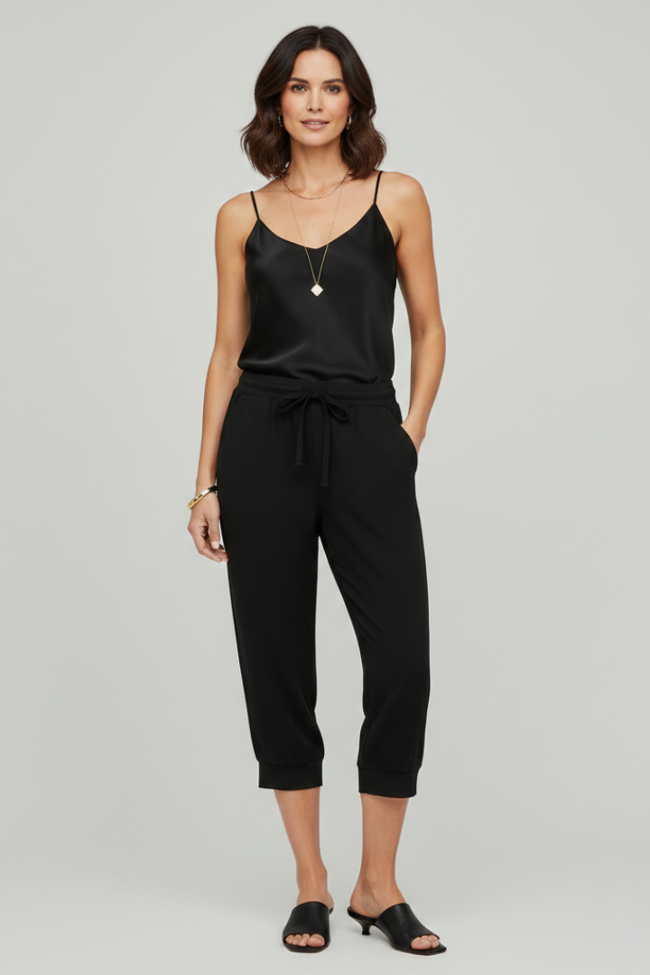 Audrey | Women’s Capri Pants with Drawstring Waist and Side Pockets