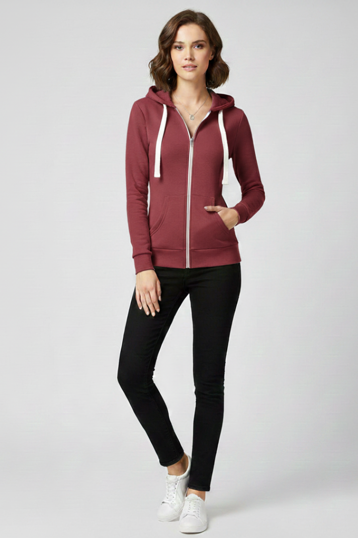 Grace | Women’s Hoodie with Front Zipper and Kangaroo Pockets