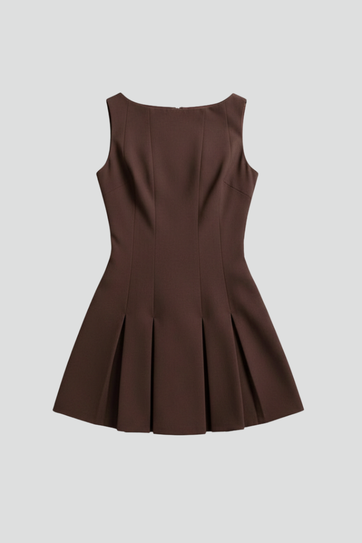 Lauren | Women’s Sleeveless Pleated Skirt Mini Dress