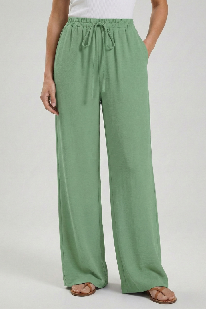 Claire | Women’s Palazzo Pants with Drawstring Waist and Side Pockets