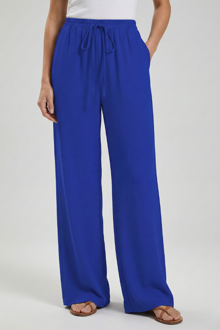 Claire | Women’s Palazzo Pants with Drawstring Waist and Side Pockets