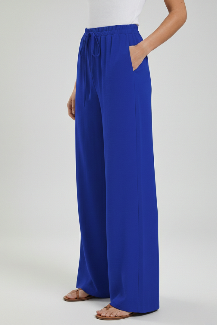 Claire | Women’s Palazzo Pants with Drawstring Waist and Side Pockets