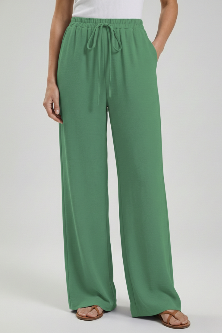 Claire | Women’s Palazzo Pants with Drawstring Waist and Side Pockets