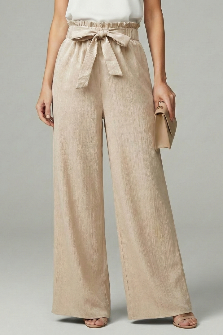 Daisy | Women’s Palazzo Pants with Tie Belt and Wide Legs