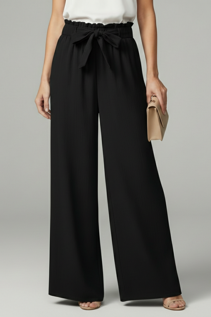 Daisy | Women’s Palazzo Pants with Tie Belt and Wide Legs