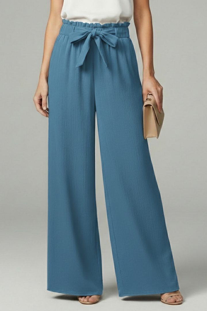 Daisy | Women’s Palazzo Pants with Tie Belt and Wide Legs