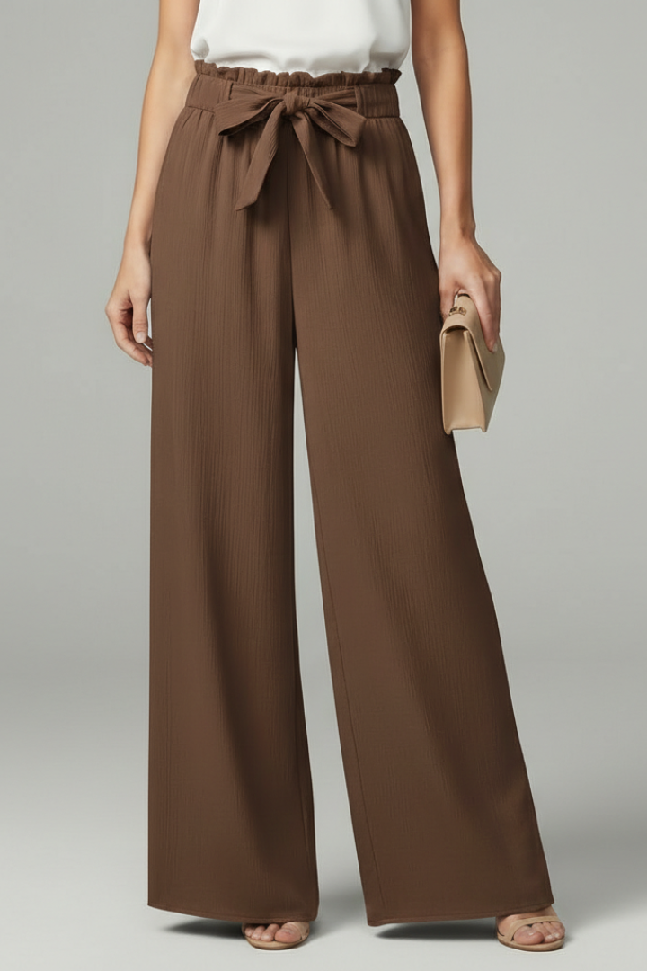 Daisy | Women’s Palazzo Pants with Tie Belt and Wide Legs