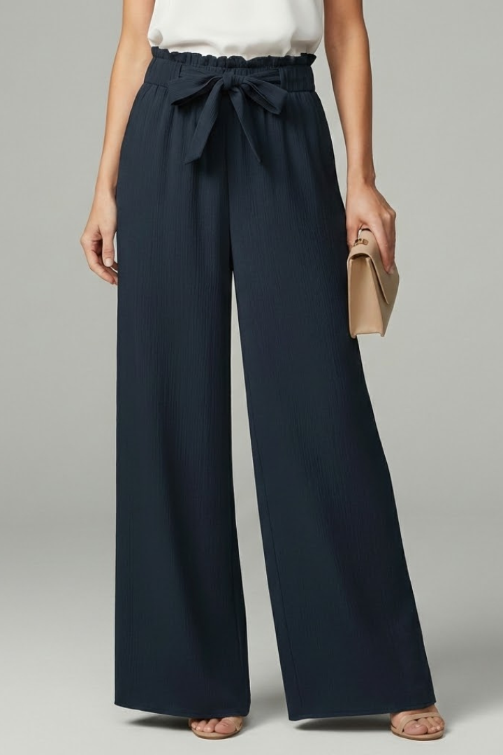 Daisy | Women’s Palazzo Pants with Tie Belt and Wide Legs