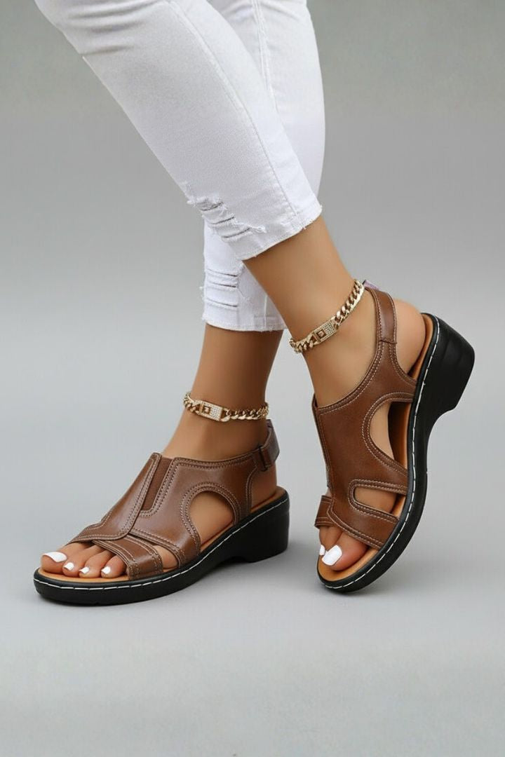 Katherine | Women’s Platform Open Toe Cutout Sandals