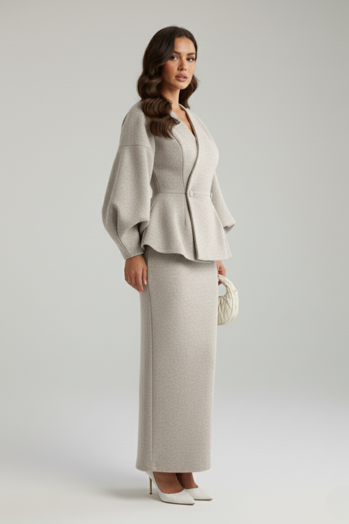 Taylor | Women’s V-Neck Blazer and Skirt Set