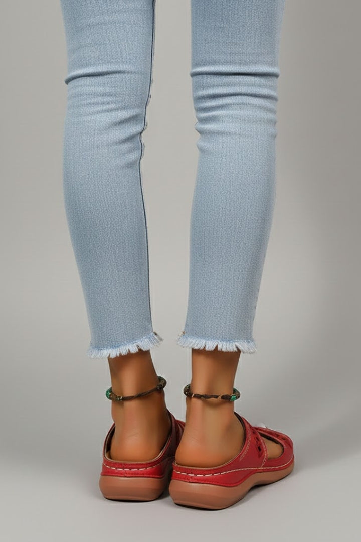 Jacklyn | Women’s Slide Sandals with Dual Straps and Decorative Cutouts