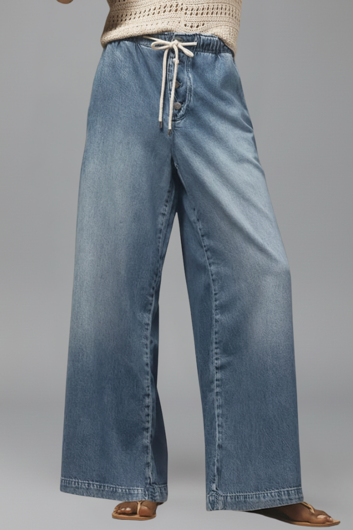 Lauren | Women’s Relaxed Wide-Leg Drawstring Denim Jeans