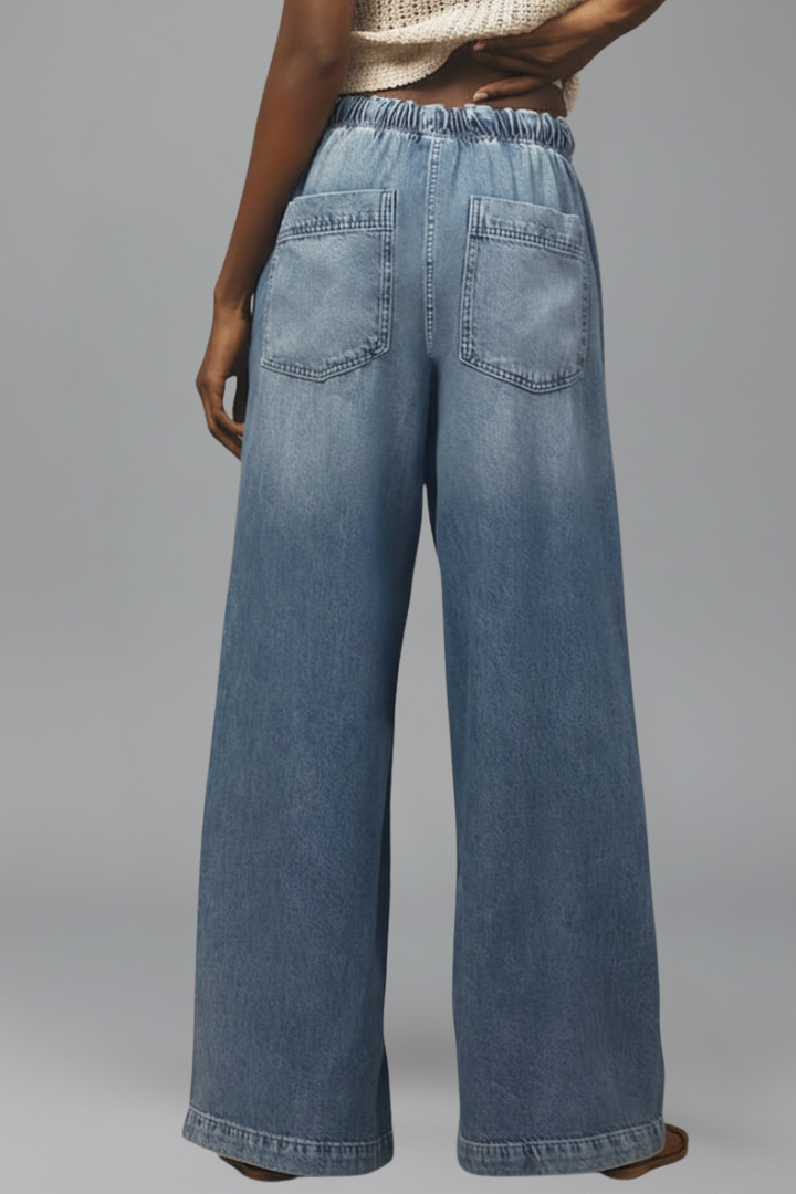 Lauren | Women’s Relaxed Wide-Leg Drawstring Denim Jeans