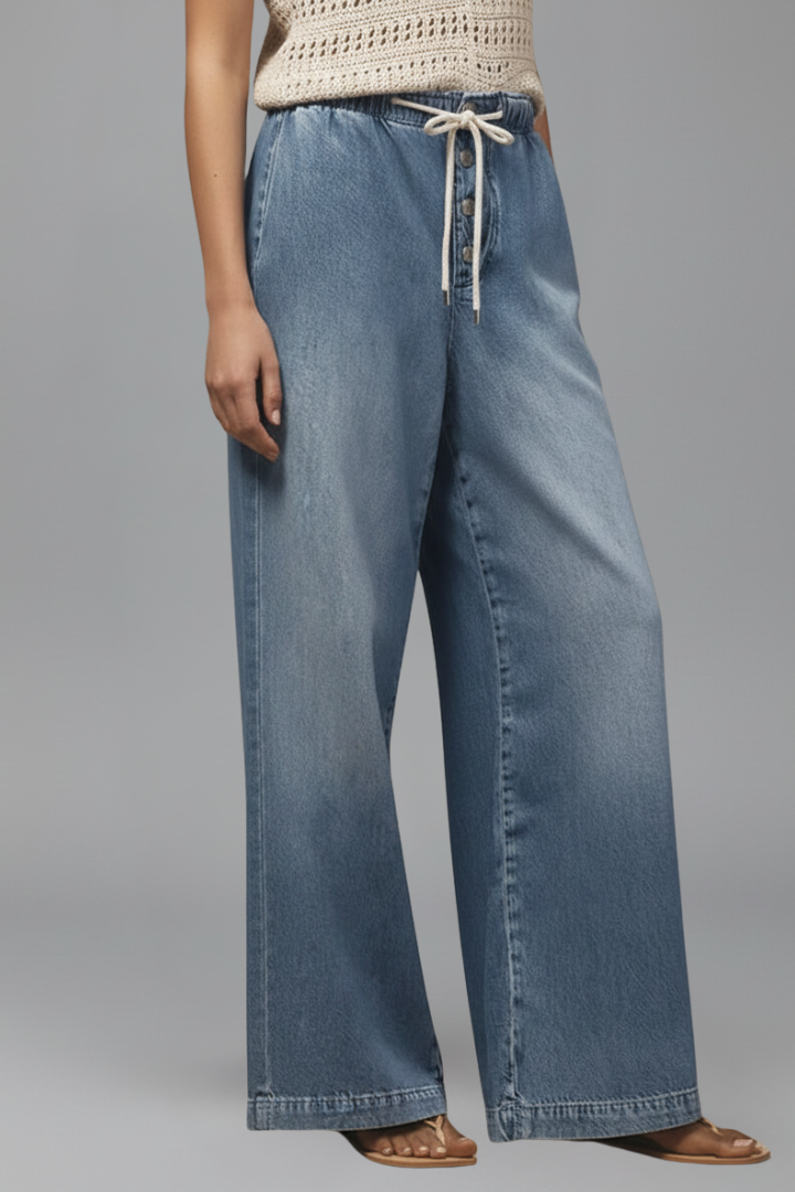 Lauren | Women’s Relaxed Wide-Leg Drawstring Denim Jeans