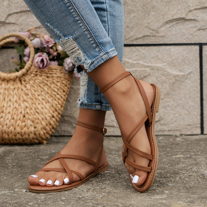 Destiny | Womens Ankle Strap Flat Sandals
