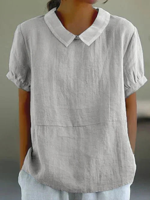 Sophie | Women’s Linen Peter Pan Collar Blouse