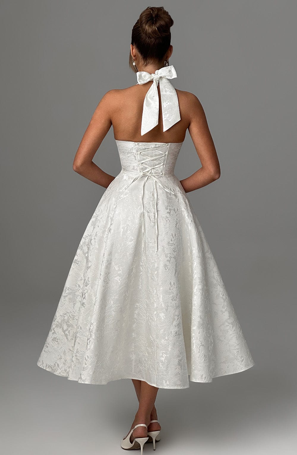 Kimberly | Women’s Wedding Gues Dress Halter Midi Dress
