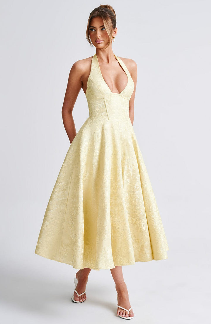 Kimberly | Women’s Wedding Gues Dress Halter Midi Dress