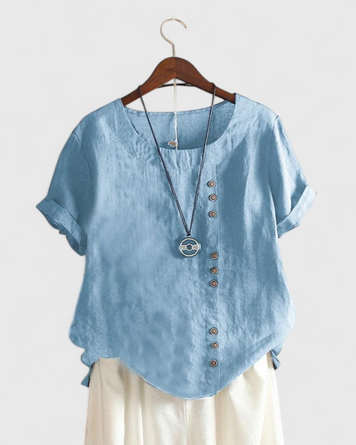 Elisavie | Comfortable Short Sleeve Blouse