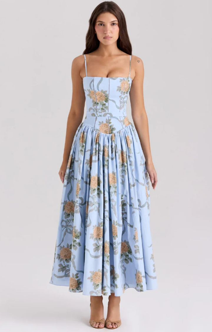 Gabriella | Women’s Wedding Guest Elegant Corset Midi Dress