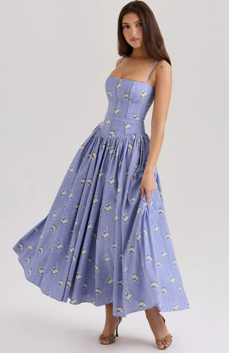 Gabriella | Women’s Wedding Guest Elegant Corset Midi Dress