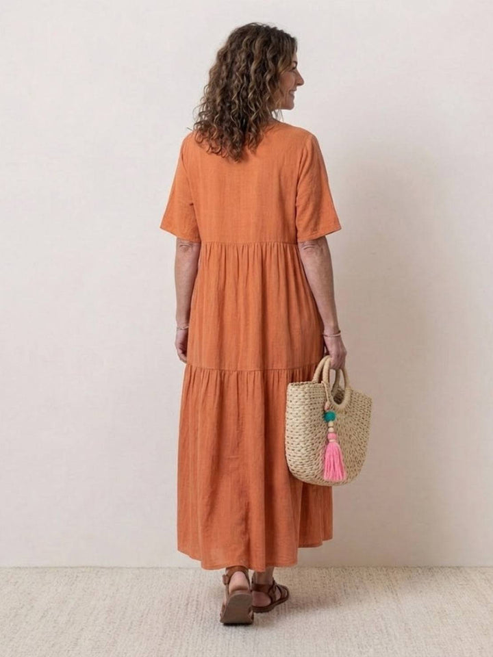 Brooklyn | Women’s Boho V Neck Tiered Maxi Dress