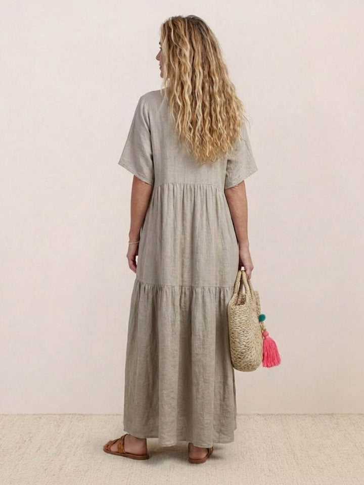 Brooklyn | Women’s Boho V Neck Tiered Maxi Dress