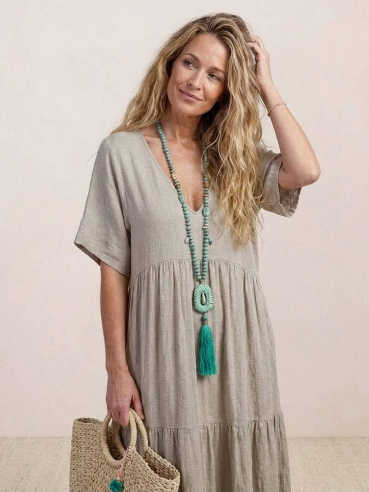 Brooklyn | Women’s Boho V Neck Tiered Maxi Dress