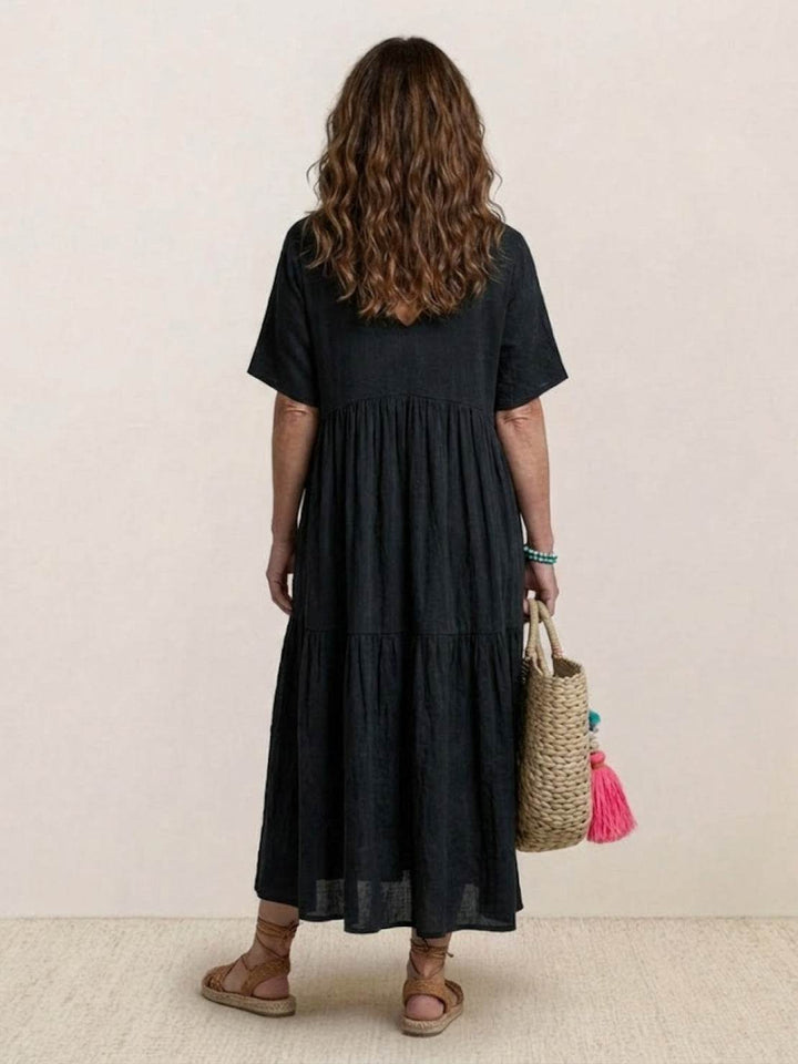 Brooklyn | Women’s Boho V Neck Tiered Maxi Dress