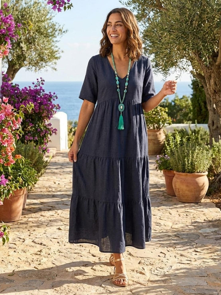 Brooklyn | Women’s Boho V Neck Tiered Maxi Dress