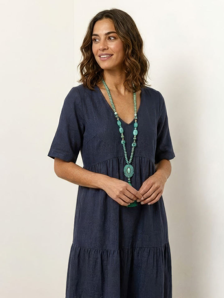Brooklyn | Women’s Boho V Neck Tiered Maxi Dress