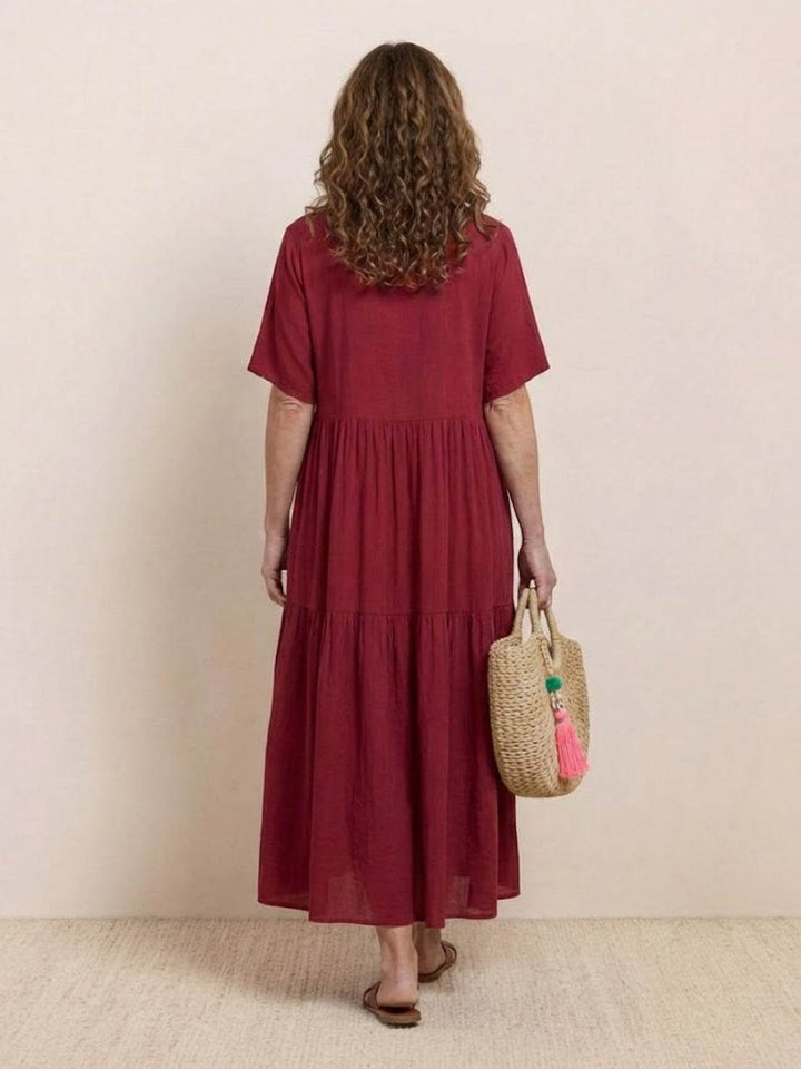 Brooklyn | Women’s Boho V Neck Tiered Maxi Dress