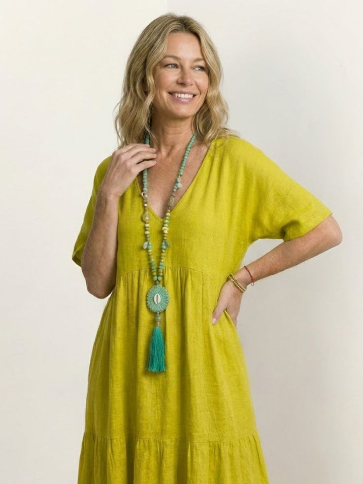 Brooklyn | Women’s Boho V Neck Tiered Maxi Dress